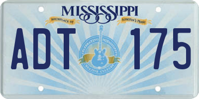 MS license plate ADT175