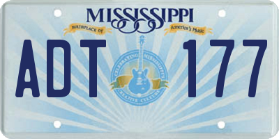 MS license plate ADT177
