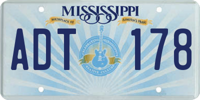 MS license plate ADT178