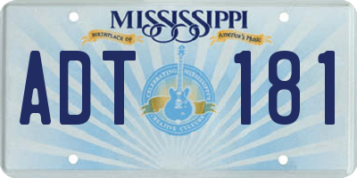 MS license plate ADT181