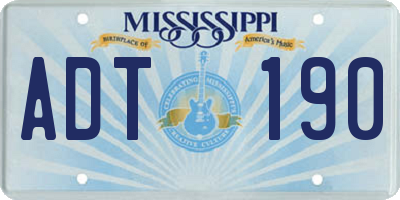 MS license plate ADT190
