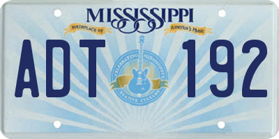 MS license plate ADT192