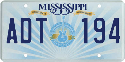 MS license plate ADT194