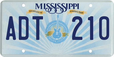 MS license plate ADT210