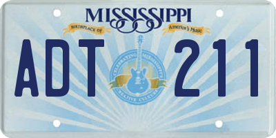 MS license plate ADT211