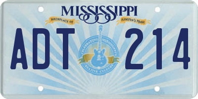 MS license plate ADT214