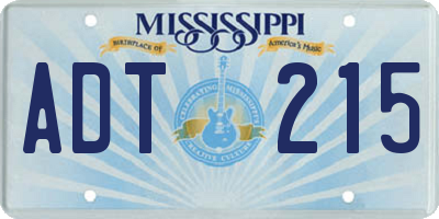 MS license plate ADT215