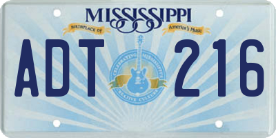 MS license plate ADT216