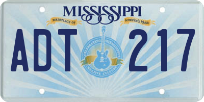 MS license plate ADT217
