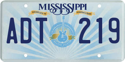 MS license plate ADT219