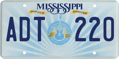 MS license plate ADT220