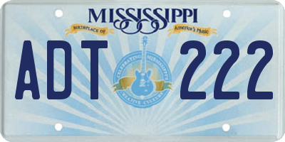 MS license plate ADT222