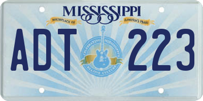 MS license plate ADT223