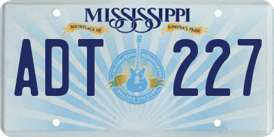 MS license plate ADT227