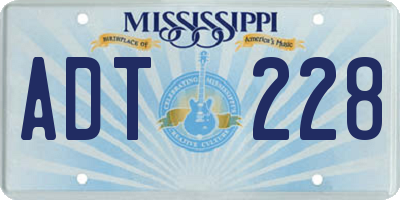 MS license plate ADT228