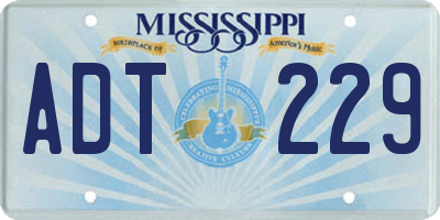 MS license plate ADT229