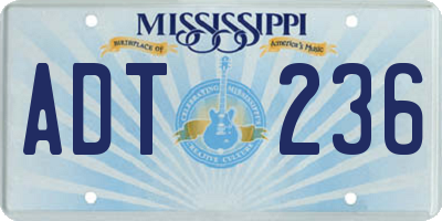 MS license plate ADT236