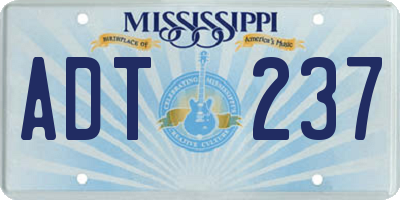 MS license plate ADT237