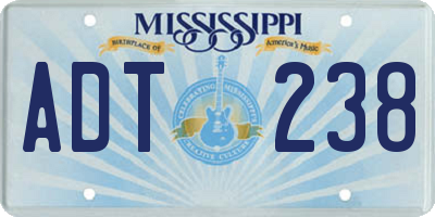 MS license plate ADT238