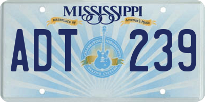MS license plate ADT239