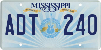 MS license plate ADT240