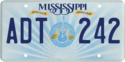 MS license plate ADT242
