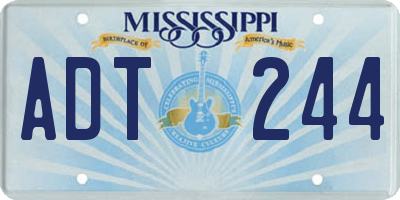 MS license plate ADT244