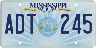 MS license plate ADT245