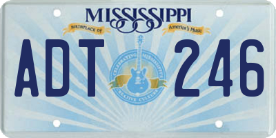 MS license plate ADT246