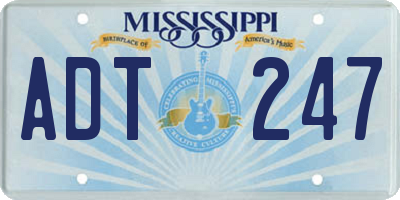 MS license plate ADT247
