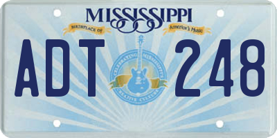 MS license plate ADT248
