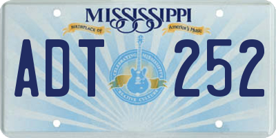 MS license plate ADT252