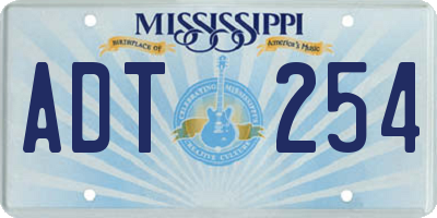 MS license plate ADT254