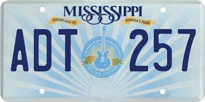 MS license plate ADT257