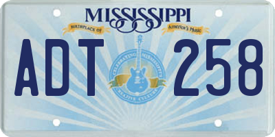 MS license plate ADT258
