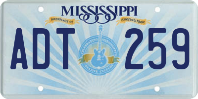 MS license plate ADT259