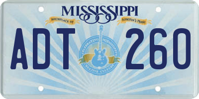 MS license plate ADT260