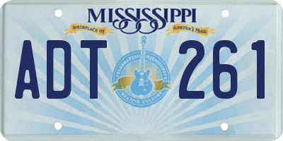 MS license plate ADT261
