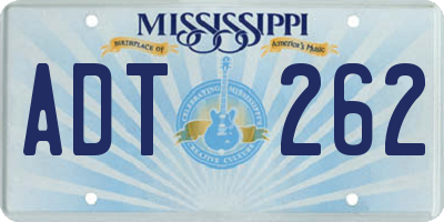 MS license plate ADT262