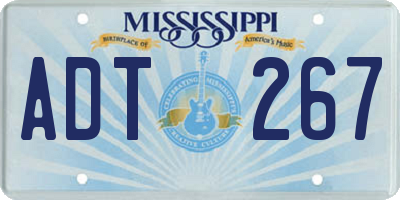 MS license plate ADT267