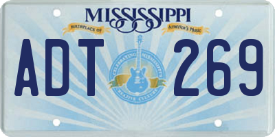 MS license plate ADT269