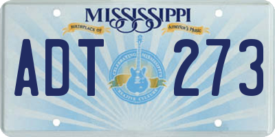 MS license plate ADT273
