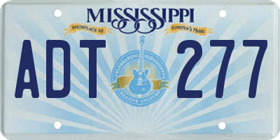 MS license plate ADT277