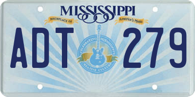 MS license plate ADT279