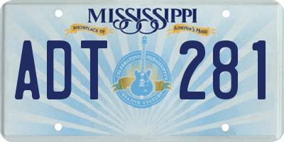 MS license plate ADT281