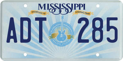 MS license plate ADT285