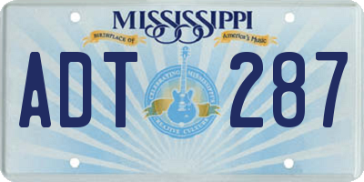 MS license plate ADT287