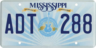MS license plate ADT288