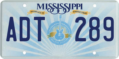 MS license plate ADT289