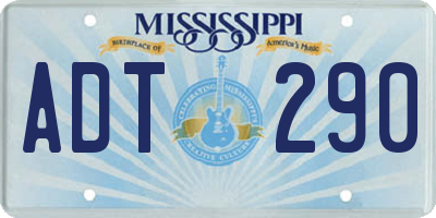 MS license plate ADT290